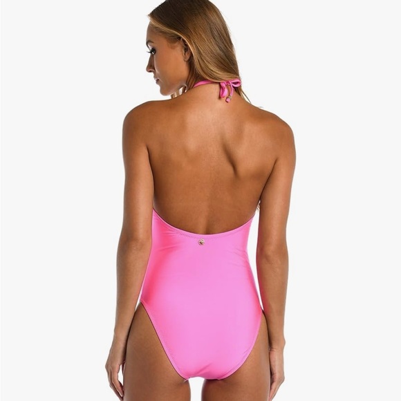 Sunshine 79 Women's Standard High Neck One Piece Swimsuit in Pink - Picture 6 of 6